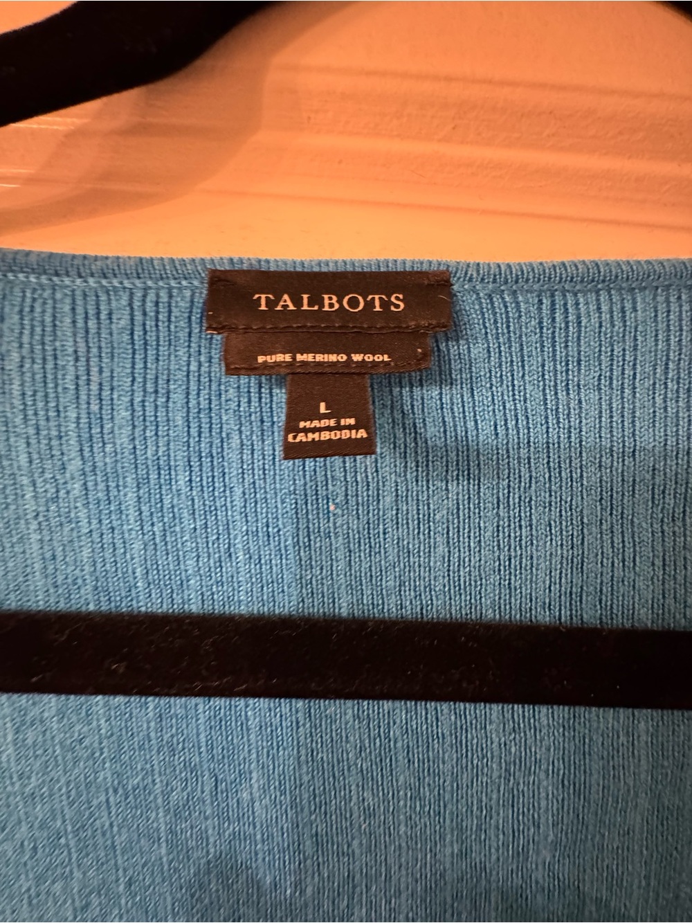 Talbots Sky Blue Ribbed Square-Neck Sweater - Picture 2 of 4